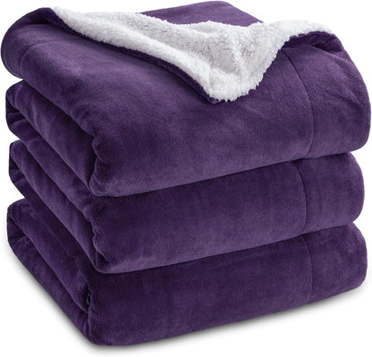 Bedsure Sherpa Fleece Throw Blanket - Fluffy Microfiber Solid Blankets for Bed and Couch Double/Twin Size, Silver Grey, 150x200cm