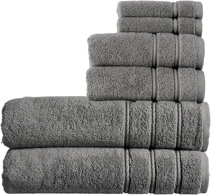 Christy Antalya Large Bath Towels | Set of 6 | 100% Turkish Cotton | 600GSM | Soft Plush Luxury Towel Set | 2 Bath Towels 2 Hand Towels 2 Face Cloths | Quick Dry | Denim Blue