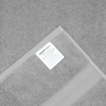 Amazon Basics 2 Bath towel for bathroom, Fade Resistant 100% Cotton Bath Towels, soft absorbent, 2-Pack (70x140 cm), Grey
