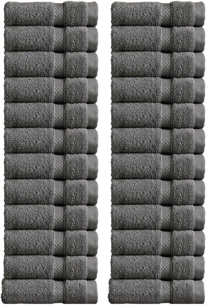 Christy Chroma Bath Towel Set | Set of 6 | 2 Bath 2 Hand 2 Face | Highly Absorbent Heavyweight 675GSM | Bold and Bright | Soft Smooth Shower Towels | 100% Cotton | Sustainably Made | Ash Grey