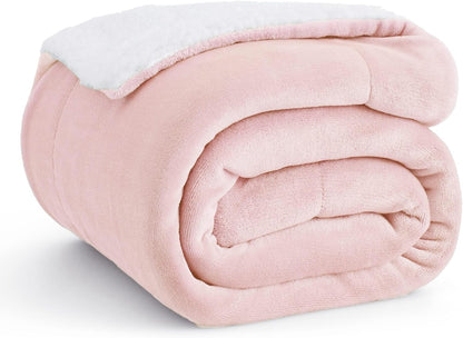 Bedsure Sherpa Fleece Throw Blanket - Fluffy Microfiber Solid Blankets for Bed and Couch Double/Twin Size, Silver Grey, 150x200cm