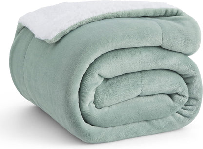 Bedsure Sherpa Fleece Throw Blanket - Fluffy Microfiber Solid Blankets for Bed and Couch Double/Twin Size, Silver Grey, 150x200cm