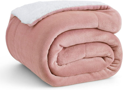 Bedsure Sherpa Fleece Throw Blanket - Fluffy Microfiber Solid Blankets for Bed and Couch Double/Twin Size, Silver Grey, 150x200cm