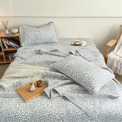 Leopard Print Bedding Set - Quilted Bedspread with Pillowcases