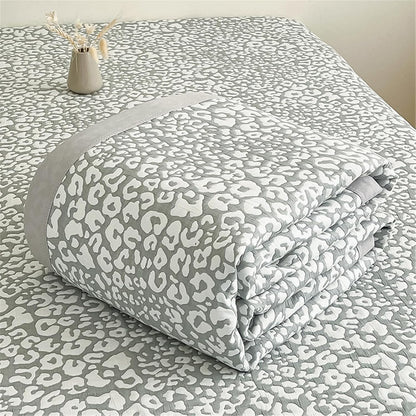 Leopard Print Bedding Set - Quilted Bedspread with Pillowcases
