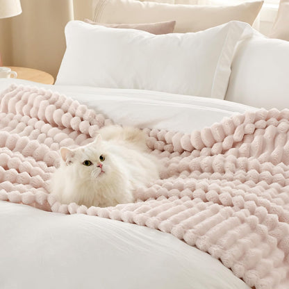 Bedsure Fleece Throw Blanket for Sofa - Fluffy Cosy Warm Blankets for Bed, Soft Cute Single Throw Gifts for Women and Girls, Ashley Blue, 130x170 cm