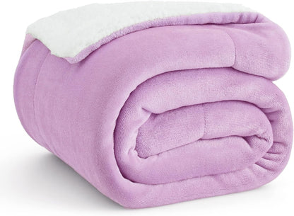 Bedsure Sherpa Fleece Throw Blanket - Fluffy Microfiber Solid Blankets for Bed and Couch Double/Twin Size, Silver Grey, 150x200cm