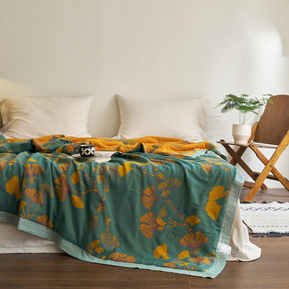 Ginkgo Leaf Cotton Quilt Reversible