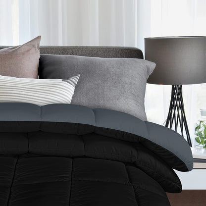 Utopia Bedding Duvet Double,10.5 Tog coverless Duvet with Corner Tabs, Box Stitched Quilt (Double, Grey)