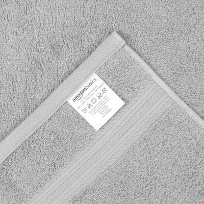 Amazon Basics 2 Bath towel for bathroom, Fade Resistant 100% Cotton Bath Towels, soft absorbent, 2-Pack (70x140 cm), Grey