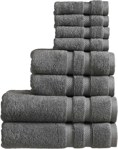 Christy Chroma Bath Towel Set | Set of 6 | 2 Bath 2 Hand 2 Face | Highly Absorbent Heavyweight 675GSM | Bold and Bright | Soft Smooth Shower Towels | 100% Cotton | Sustainably Made | Ash Grey