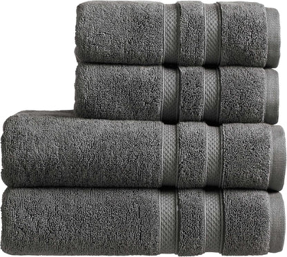 Christy Chroma Bath Towel Set | Set of 6 | 2 Bath 2 Hand 2 Face | Highly Absorbent Heavyweight 675GSM | Bold and Bright | Soft Smooth Shower Towels | 100% Cotton | Sustainably Made | Ash Grey