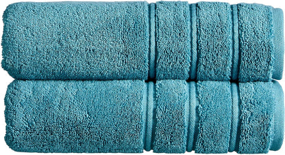 Christy Antalya Large Bath Towels | Set of 6 | 100% Turkish Cotton | 600GSM | Soft Plush Luxury Towel Set | 2 Bath Towels 2 Hand Towels 2 Face Cloths | Quick Dry | Denim Blue