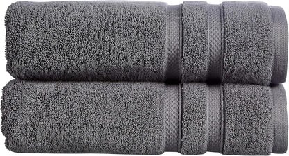 Christy Chroma Bath Towel Set | Set of 6 | 2 Bath 2 Hand 2 Face | Highly Absorbent Heavyweight 675GSM | Bold and Bright | Soft Smooth Shower Towels | 100% Cotton | Sustainably Made | Ash Grey