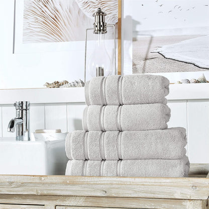 Christy Antalya Large Bath Towels | Set of 6 | 100% Turkish Cotton | 600GSM | Soft Plush Luxury Towel Set | 2 Bath Towels 2 Hand Towels 2 Face Cloths | Quick Dry | Denim Blue