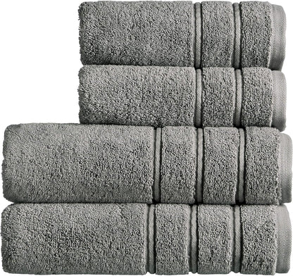 Christy Antalya Large Bath Towels | Set of 6 | 100% Turkish Cotton | 600GSM | Soft Plush Luxury Towel Set | 2 Bath Towels 2 Hand Towels 2 Face Cloths | Quick Dry | Denim Blue