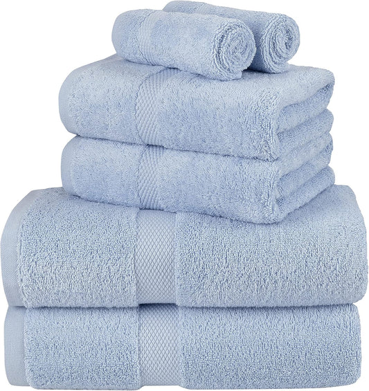 La Maison 100% Egyptian Cotton 600GSM Superior Towel Bale Set Hand Towel Bath Towel 6 Piece Super Soft Everyday Use (Navy Blue)