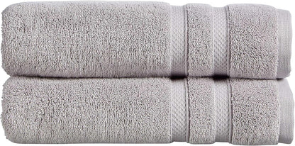 Christy Chroma Bath Towel Set | Set of 6 | 2 Bath 2 Hand 2 Face | Highly Absorbent Heavyweight 675GSM | Bold and Bright | Soft Smooth Shower Towels | 100% Cotton | Sustainably Made | Ash Grey