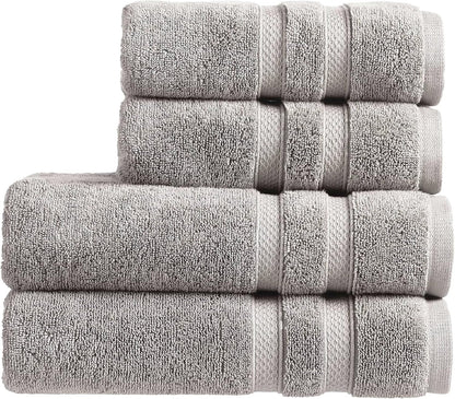 Christy Chroma Bath Towel Set | Set of 6 | 2 Bath 2 Hand 2 Face | Highly Absorbent Heavyweight 675GSM | Bold and Bright | Soft Smooth Shower Towels | 100% Cotton | Sustainably Made | Ash Grey