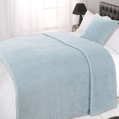 Dreamscene Sofa Throw Blanket, Soft Cosy Warm Honeycomb Waffle Fluffy Fleece Blankets for Bed Single Bed Throws Faux Fur Charcoal Grey Throw for Sofa, 125 x 150cm