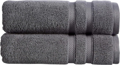 Christy Chroma Bath Towel Set | Set of 6 | 2 Bath 2 Hand 2 Face | Highly Absorbent Heavyweight 675GSM | Bold and Bright | Soft Smooth Shower Towels | 100% Cotton | Sustainably Made | Ash Grey