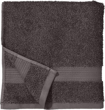 Amazon Basics 2 Bath towel for bathroom, Fade Resistant 100% Cotton Bath Towels, soft absorbent, 2-Pack (70x140 cm), Grey