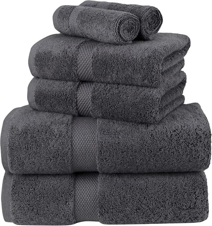 La Maison 100% Egyptian Cotton 600GSM Superior Towel Bale Set Hand Towel Bath Towel 6 Piece Super Soft Everyday Use (Navy Blue)