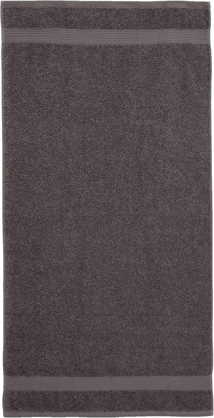 Amazon Basics 2 Bath towel for bathroom, Fade Resistant 100% Cotton Bath Towels, soft absorbent, 2-Pack (70x140 cm), Grey