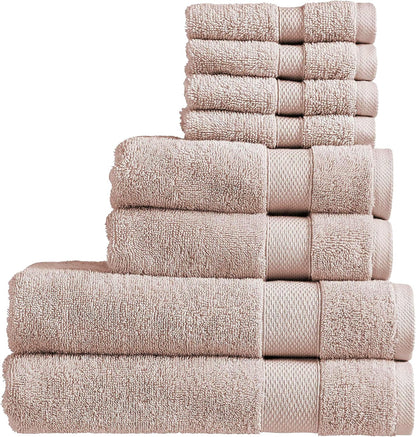 Christy Refresh Bathroom Towel Set | Set of 4 | 2 Bath 2 Hand | Quick Dry | Gentle Pastel Tones | Soft Absorbent Shower Towels | 100% Cotton 550GSM | Driftwood Brown