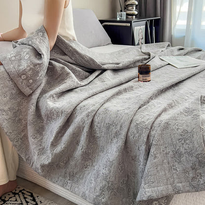 Organic Cotton Quilt - Floral Leaf Patern