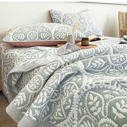 Geometric Leaf Quilt Bedding Set