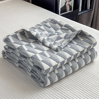 Geometric Muslin Blanket - Organic Cotton, Eco-Friendly & Sustainable