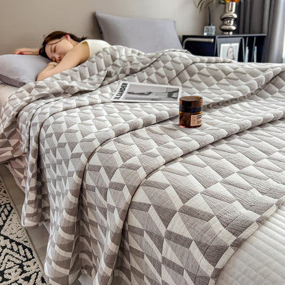 Geometric Muslin Blanket - Organic Cotton, Eco-Friendly & Sustainable