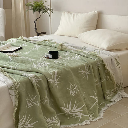 Bamboo Pattern Lightweight Cotton Quilt Blanket