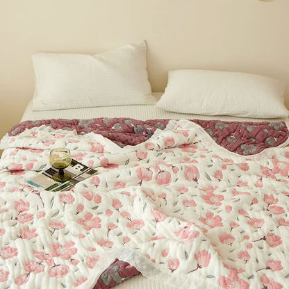 Cherry Blossom Bamboo Fiber Luxury Quilt