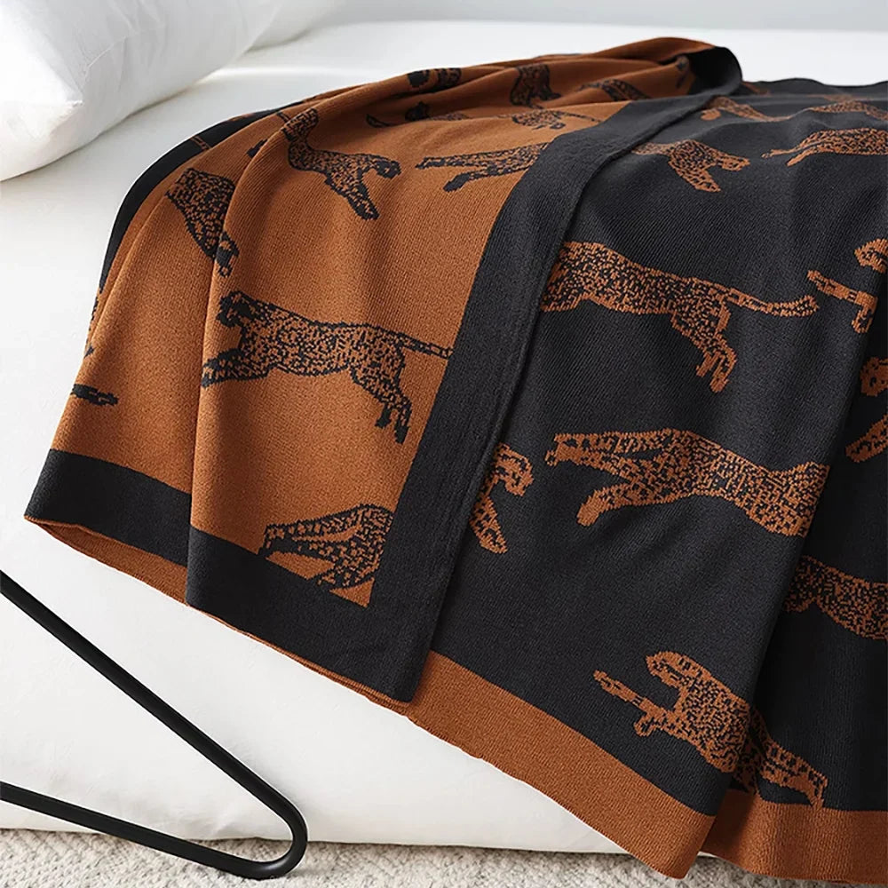 Reversible Cheetah Print Throw Blanket