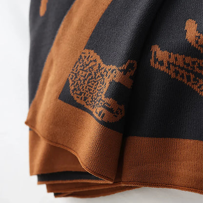Reversible Cheetah Print Throw Blanket