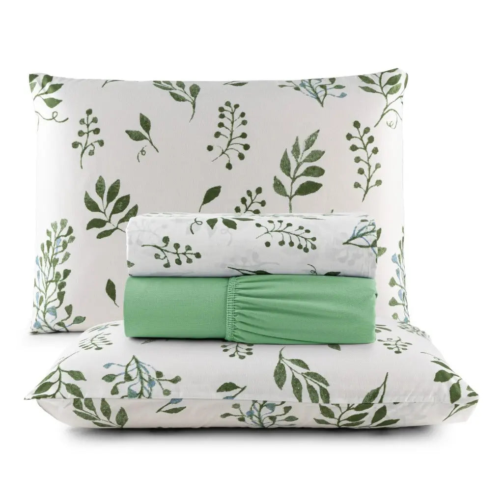 Garden Double Bed Sheet Set – 4 Pieces – 200 Thread Count – Printed