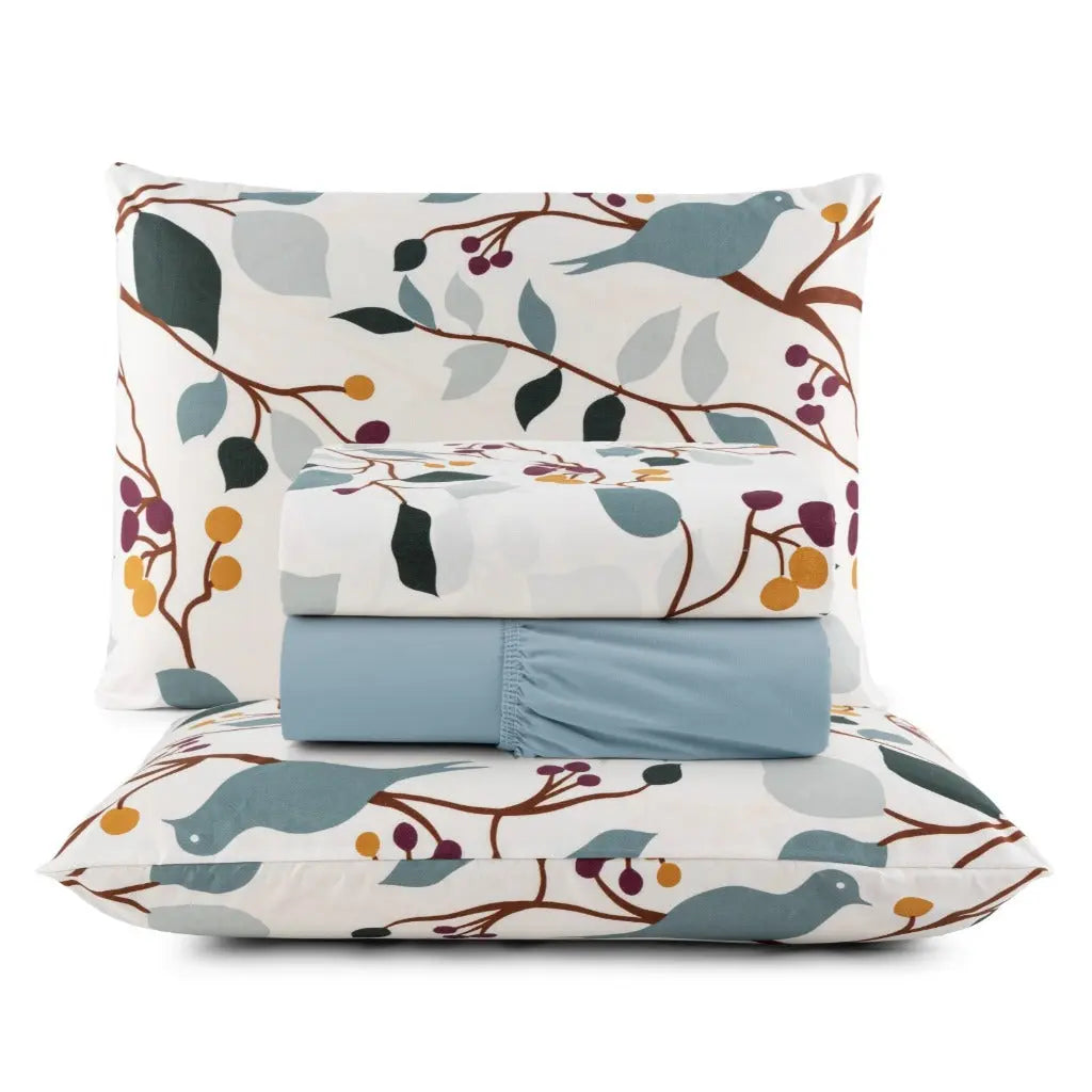Garden Double Bed Sheet Set – 4 Pieces – 200 Thread Count – Printed