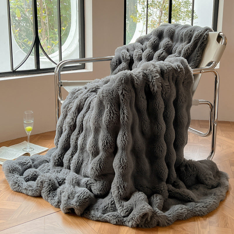 Faux Rabbit Fur Blanket