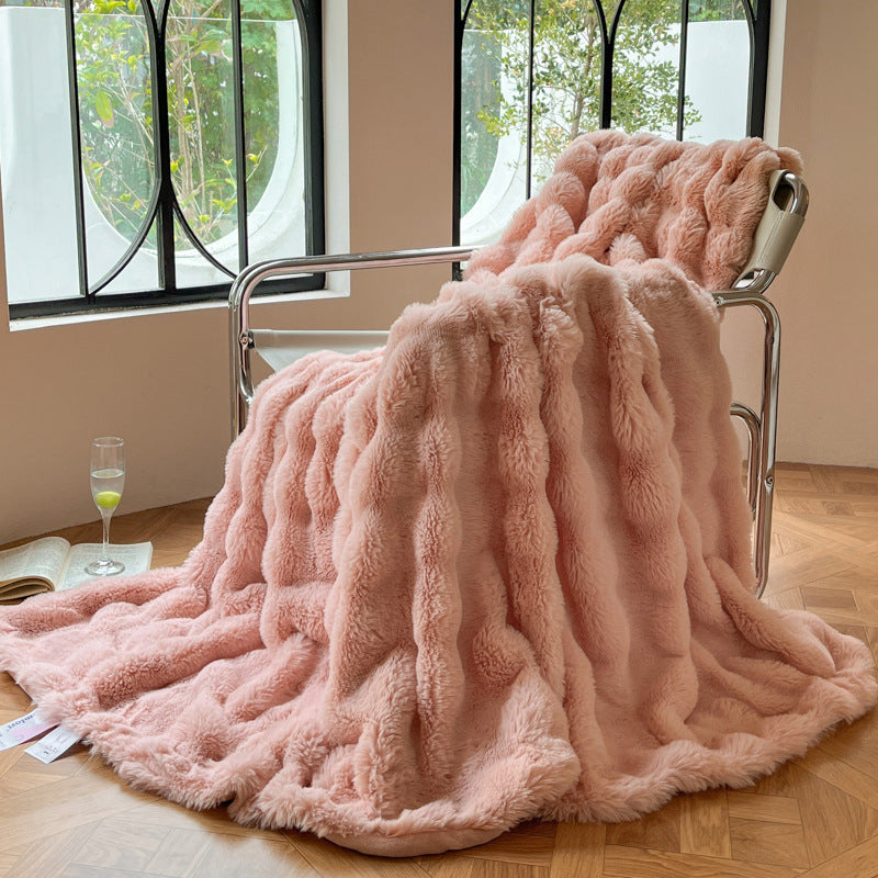 Faux Rabbit Fur Blanket