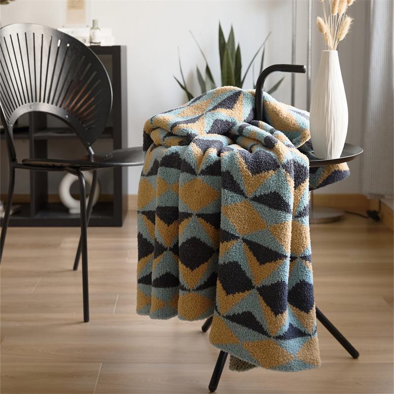 Geometric Velvet Knit Throw Blanket