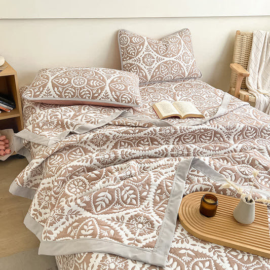 Geometric Leaf Quilt Bedding Set
