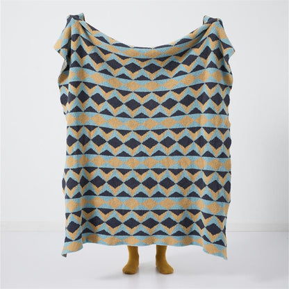 Geometric Velvet Knit Throw Blanket