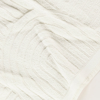 Arcos 4-Piece Bath Towel Set – 100% Cotton, 520g/m² – Bath Towels – Off White / Green