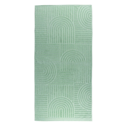 Arcos 4-Piece Bath Towel Set – 100% Cotton, 520g/m² – Bath Towels – Off White / Green