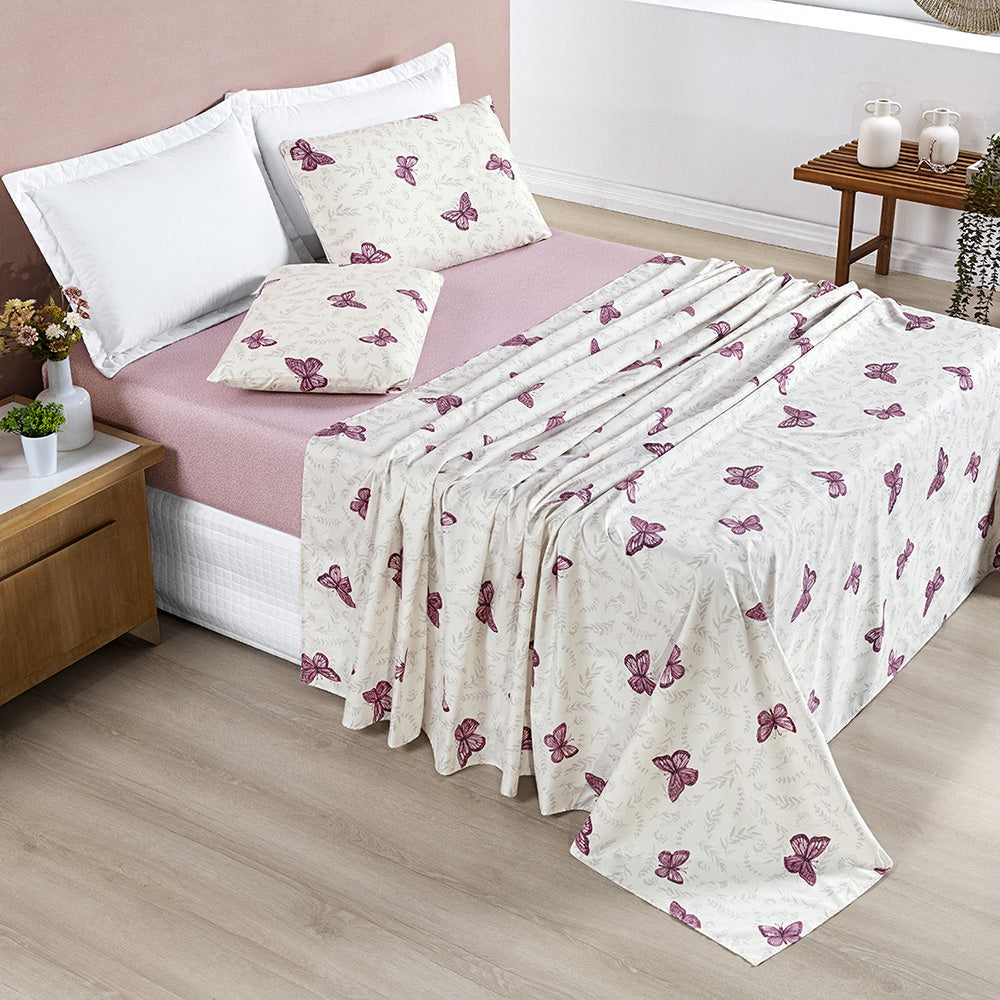 Avere 4-Piece Double Bed Sheet Set – 200 Thread Count – Printed – 6 Designs