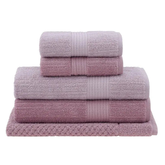 5-Piece Luxury Ribbed Bath Towel Set – Ultra Soft  6 Colours