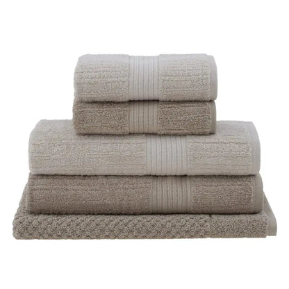 5-Piece Luxury Ribbed Bath Towel Set – Ultra Soft  6 Colours