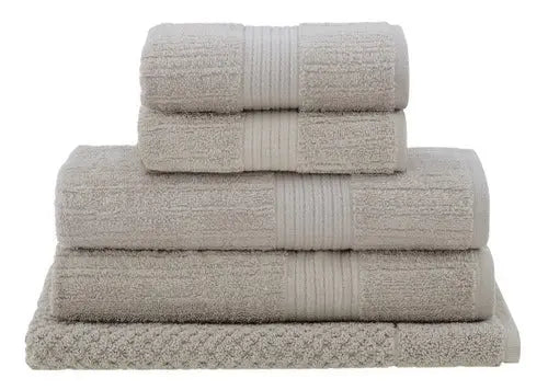 5-Piece Luxury Ribbed Bath Towel Set – Ultra Soft  6 Colours